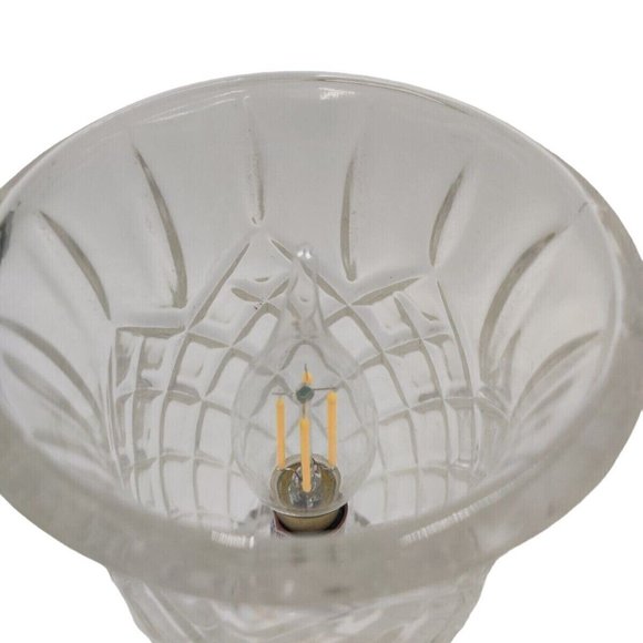 Lamps Gold Cord Clear Beveled Diamond Cut Glass Vintage Ting Shen Table Bedside - Picture 5 of 10